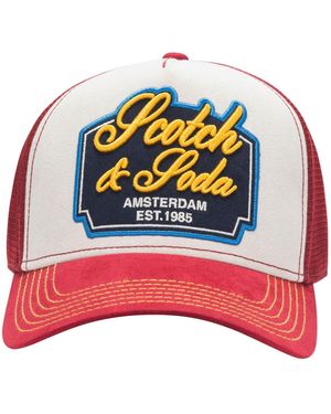 Scotch & Soda Arena Adjustable Trucker Cap - Red