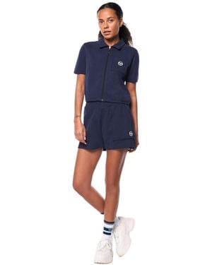 Sergio Tacchini Gianna French Terry Mid-rise Pull-on Shorts - Blue