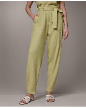 Donna Karan Belted Wide Cuff Pants - Green