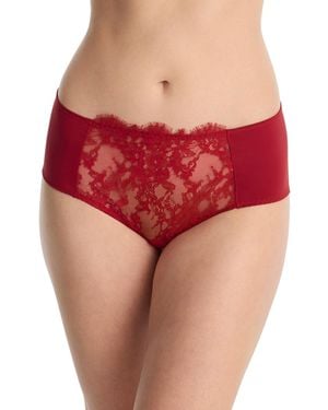 Skarlett Blue Entice Front Lace Brief - Red