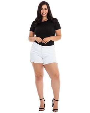 Slink Jeans Plus Size Side Vent Shorts - White