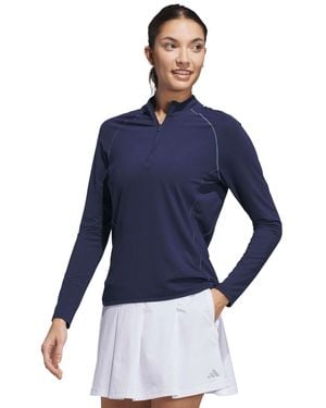 adidas Quarter-zip Mock Polo Shirt - Blue