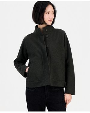 Eileen Fisher Stand Collar Long-sleeve Jacket - Black