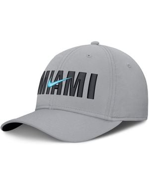 Nike Miami Marlins Primetime Rise Dri-fit Flex Hat - Gray