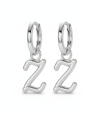 Oak & Luna Mini Signature Initial huggie Earrings - White