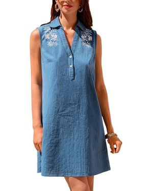 CUPSHE Long Journey Blue Mini Beach Dress