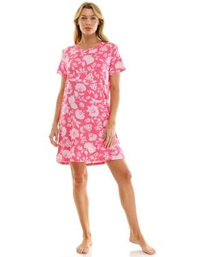 Roudelain Short-sleeve Sleep Shirt - Pink