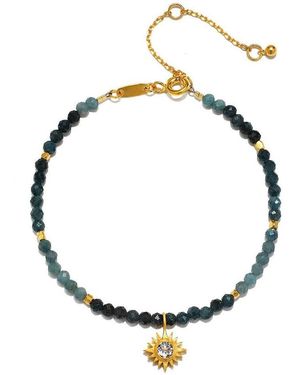 Satya Jewelry Channeling Wisdom Sapphire Starburst Beaded Bracelet - Metallic