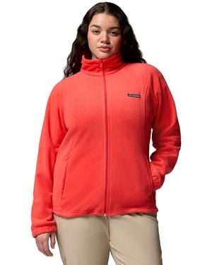 Columbia Plus Size Benton Springs Fleece Long Sleeve Jacket - Red