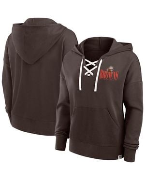 Fanatics Cleveland S Blitz Left Lace-up Pullover Hoodie - Brown