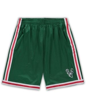 Mitchell & Ness Milwaukee Bucks Big And Tall Hardwood Classics Team Swingman Shorts - Green