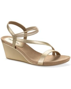 Style & Co. Madysonn Elastic Strappy Wedge Sandals - Metallic