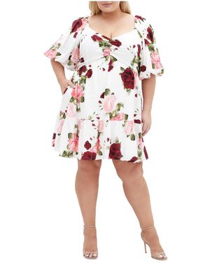 City Chic Plus Size Mindy Rose Dress - Red
