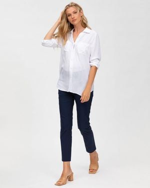 PIETRO BRUNELLI MATERNITY Maternity Super Stretch Straight Slim Fit Elwood Pants - White