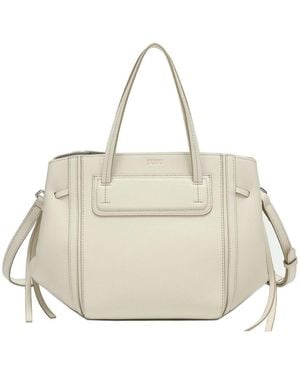 Susu Hadley Leather Tote Bag Structured Shoulder Purse Minimalist Convertible Crossbody - Natural