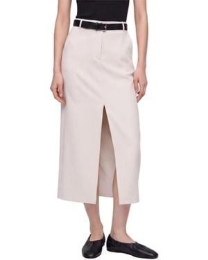 Nocturne Belted Front-slit Maxi Skirt - Pink