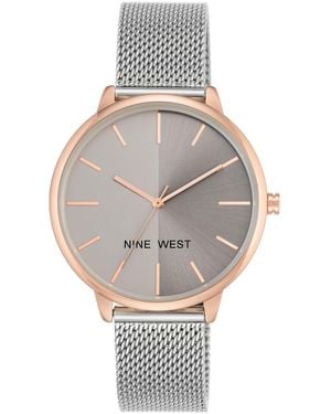 Nine West Mesh Bracelet Watch 40mm - Gray