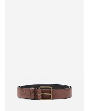 Mango Pebbled Belt - White