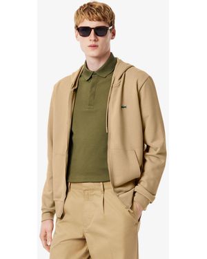 Lacoste Zipped Hoodie Sweatshirt - Natural