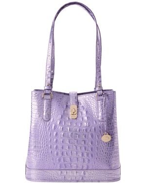 Brahmin Fiora Melbourne Medium Leather Bucket Handbag - Purple