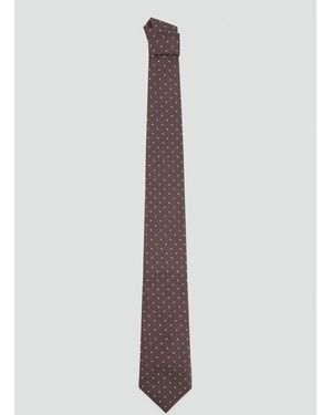 Mango Polka-dot Silk/cotton-blend Tie - White