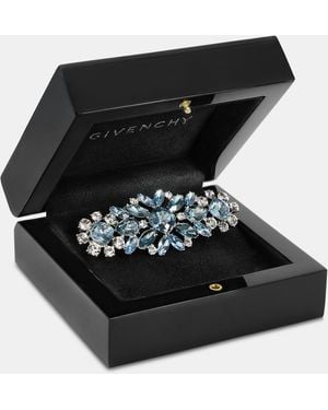 Givenchy Crystal Flower Cluster Pin - Black