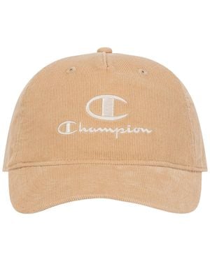Champion Pursuit Corduroy Snapback Embroidered Baseball Cap - Natural