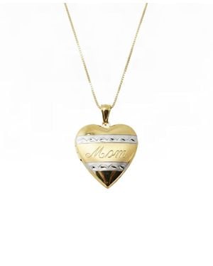 The M Jewelers Mom Two Tone Photo Locket Necklace - Metallic