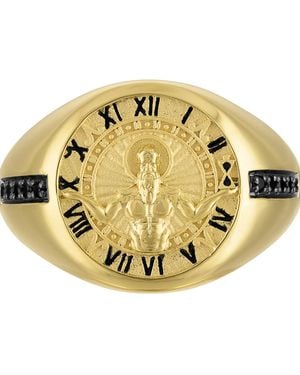 Bulova God Of Time Sterling Silver Ring - Metallic