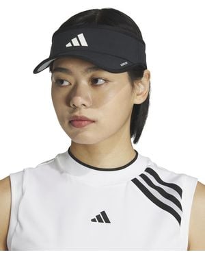 adidas Superlite 3 Stripe Adjustable Visor - White