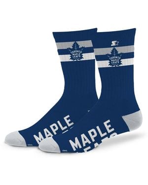 Starter And Toronto Maple Leafs Team Color Two-stripe Crew Socks - Blue