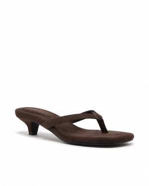 Therapy Australia Heatwave Square Toe Thong Heel - Brown