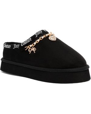 Juicy Couture Orlagh Charm Round Toe Platform Slippers - Black