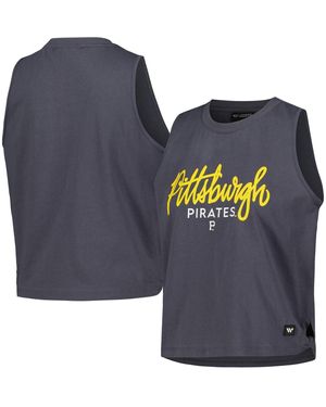 The Wild Collective Pittsburgh Pirates Side Knot Tank Top - Blue