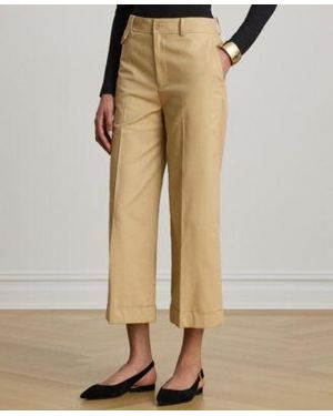 Ralph Lauren High Rise Double Faced Stretch Cropped Pants - Natural