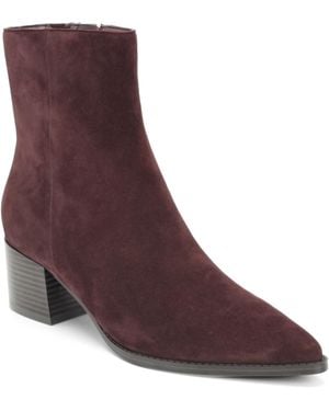 Nine West Becky Pointed Toe Block Heel Booties - Purple