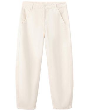 Mango Mid-rise Balloon Jeans - White