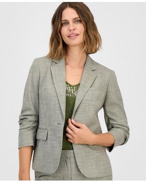 Anne Klein One-button Scrunch-sleeve Blazer - Green