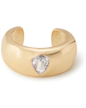 Ettika Hammered Earring Cuff - White