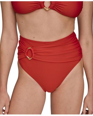 Donna Karan High-waist Bikini Bottoms - Red