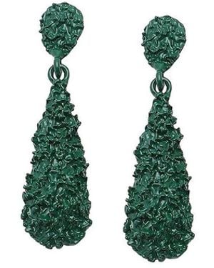 SOH Textured Teardrop Earrings - Green