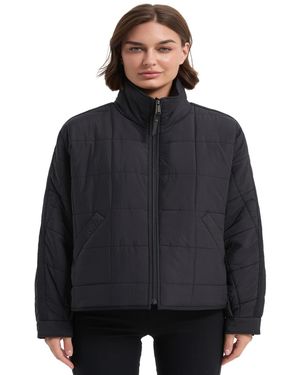 Hawke & Co. Crinkle Oversized Quilted Jacket - Black