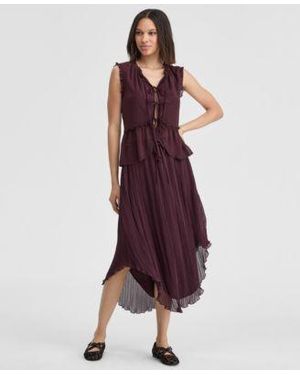 On 34th Tie Front Top Pleated Skirt Macys Exclusive - Purple