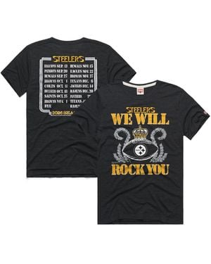 Homage And Pittsburgh Steelers Schedule Queen Tri-blend T-shirt - Black