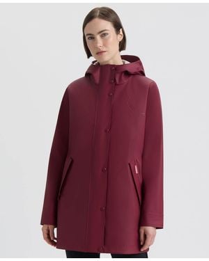 HUNTER Hooded Rubberized Waterproof Rain Coat - Red