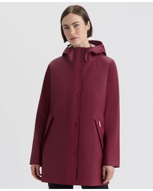 HUNTER Hooded Rubberized Waterproof Rain Coat - Red