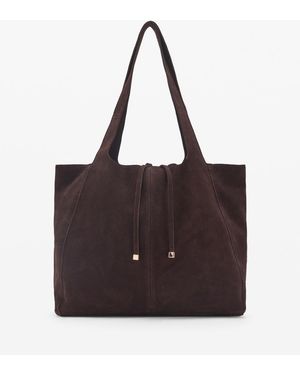 Mango Suede Shopper Bag - Purple