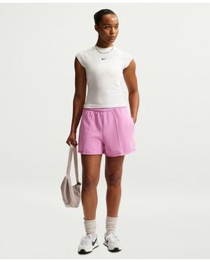 Nike Mid-rise French Terry Shorts - Pink