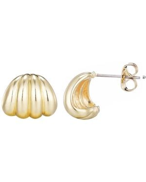 Adornia Fluted Wrap Around huggie Earrings - Metallic