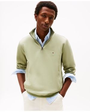Tommy Hilfiger Essential Intechno Knit Regular-fit 1/4-zip Sweatshirt - Green